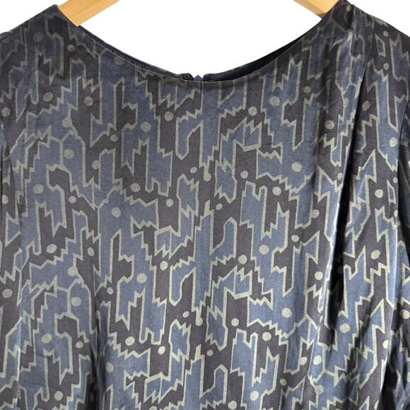 Etro Italian Silk Geometric Print 3/4 Sleeve Sheath Dress Size 8 - Picture 4 of 16